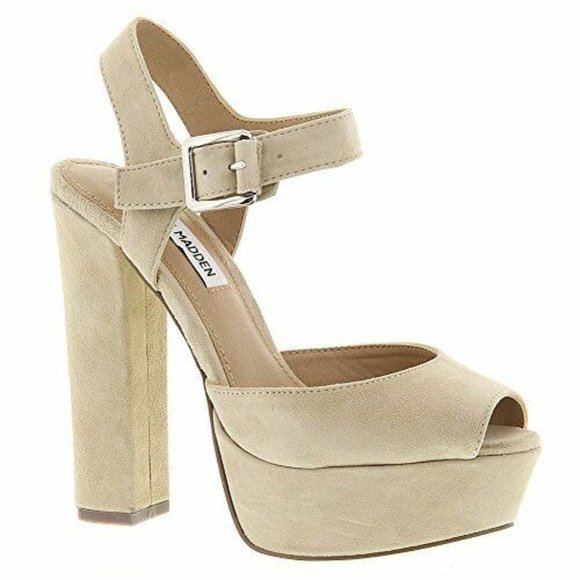 Steve Madden Jillyy Platform Sandals Size 9 Blush Suede Peep Toe Chunky Heel 90s - Picture 9 of 11